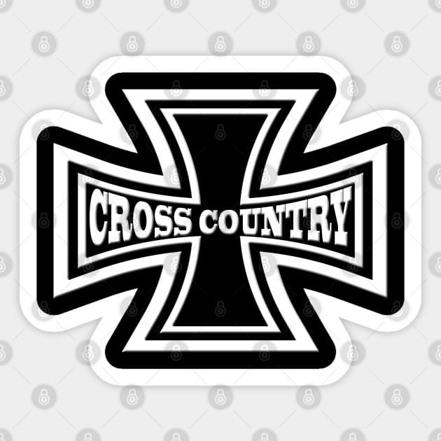 Iron Cross-Cross Country Motorcycle Sticker by DroolingBullyKustoms